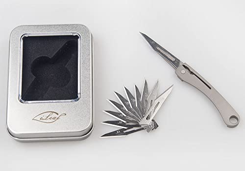 Ileaf Titanium Alloy Daily Mini Pocket Folding Utility Knife With 10 Replaceable Quick Change Blades, Ultra Compact And Lightweight #TOP2