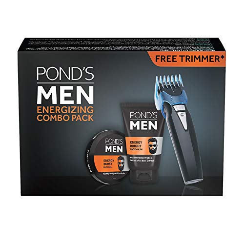 POND'S Men Energy Bright Facewash & Energy Burst Face Gel, 100 g with Free Trimmer Combo