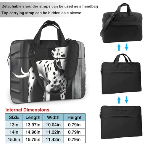 Sac ordinateur portable antichoc dalmatien à bandoulière réglable