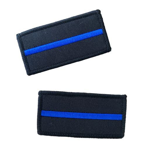 POLIZEIMEMESSHOP Thin Blue Line Textilpatch mit Klett - Polizei - Blaue Linie - Police - Solidarität