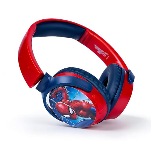 Image of Marvel Spider-Man Kids Bluetooth Stereo Headphones with Mic | Swivel & Foldable Cups | Kids Safe 85dB Volume | Soft Padded Earcups | Aux Input | 22H Playtime|Voice Assistant|Perfect for Boys|Ages 5-16