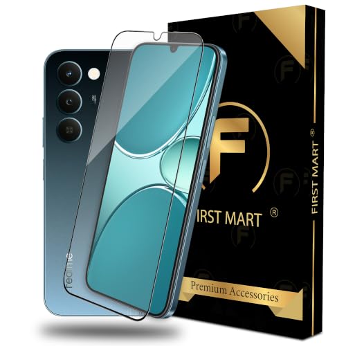 Image of FIRST MART Tempered Glass for Realme Narzo 100 Lite, 9H Full-Glue Screen Protector, 3D Edge-to-Edge, HD Clear, Oleophobic, Case-Friendly, Black, Pack of 1
