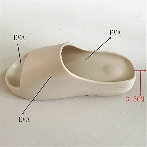 Indoor zachte slippers, comfortabele antislip badkamer Home schoenen, platte dikke solies sandalen (Color : Beige, Shoe… - Image 3