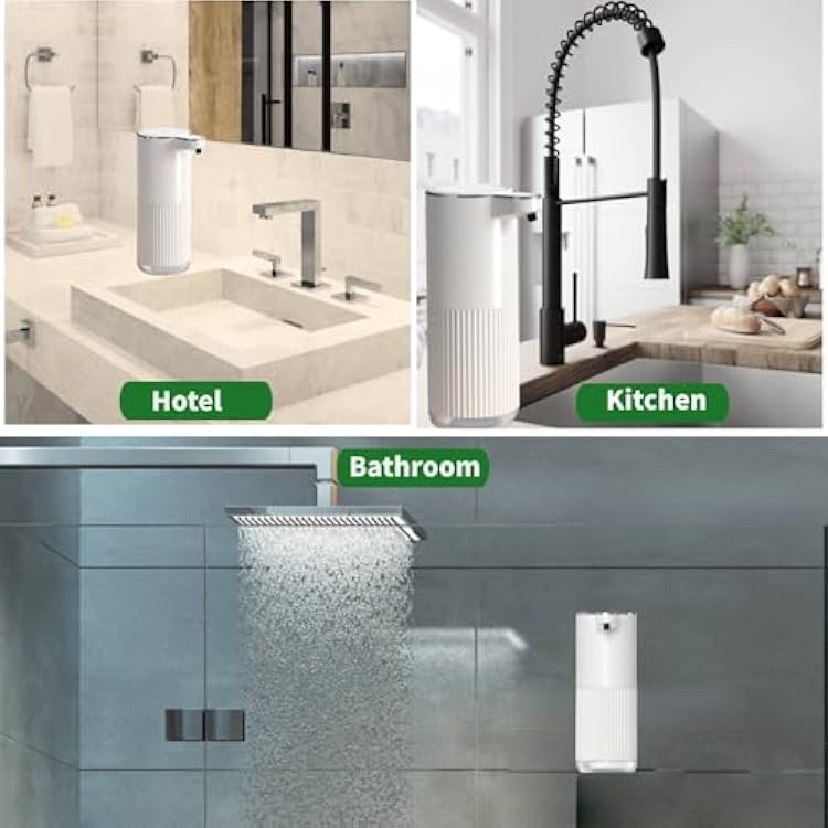Automatic Soap Dispenser, Touchless Foaming Soap Dispenser Bathroom,Upgrade Hand & Dish Electric Dispenser 4-Level Adjustable Waterproof Wall Mount Kitchen Auto Soap Pump for Thin & Thick Liquid