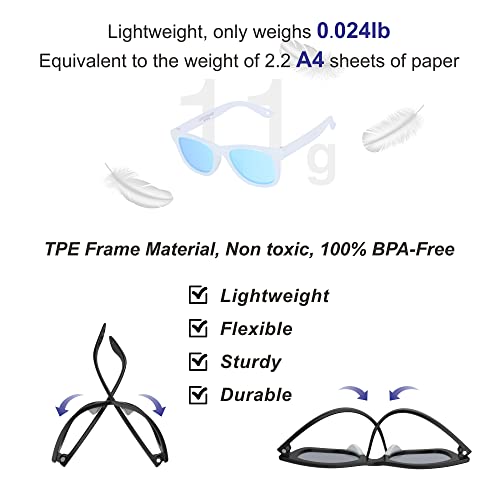 Image of Flexible Polarized Baby Sunglasses with Strap | UV Protection, Bendable, For Toddler Infant Newborn Girl Boy, Age 0-24 Months