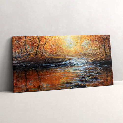Tableaux 140x70cm Forêt d'Automne Peinture Murale