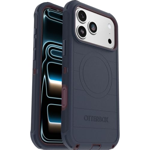 Image of OtterBox iPhone 17 Pro Max (Only) - Defender Series Case - Indigo Tulip (Blue & Purple) - Snaps on MagSafe - Tough - Rugged & Durable