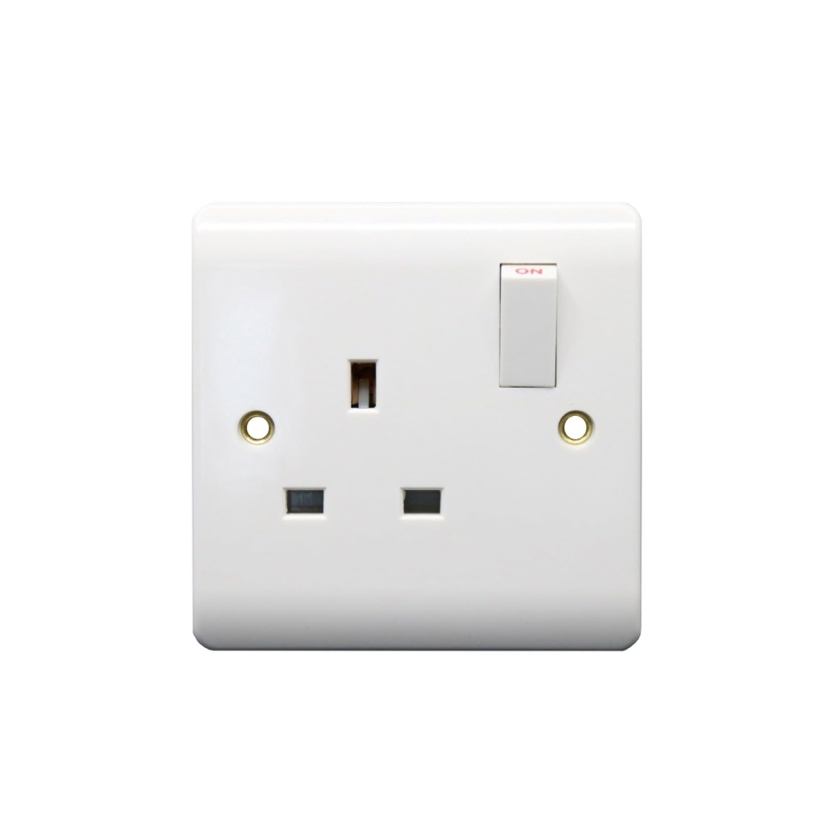 Securlec 1 Gang Switch Socket, Double Pole, Round Edge, Durable, Integrated Switch Control, Easy Installation, Lightweight, Ideal for Homes, Offices, Hotels & Shops (Pack of 1)
