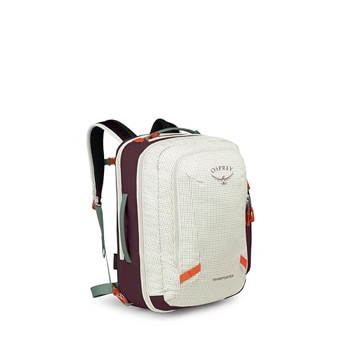 Image of Osprey Transporter 36L Travel Pack, White OS | travel backpack, carry on bag, laptop sleeve, personal item, work school travel, carry on travel, flight friendly, OS size