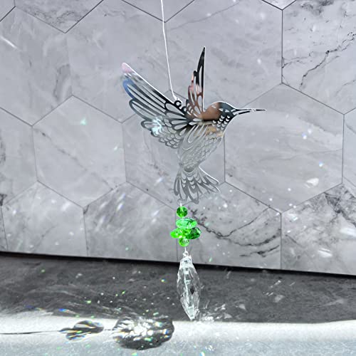 H&D Hyaline & Dora Glass Crystal Flower Prism Rainbow Maker Hummingbird Hanging Window Sun Catcher For Gift #TOP5