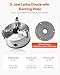 VEVOR 3-Jaw Lathe Chuck, 6 Inch (160 mm), Self-Centering Chuck with 1 1/2 in-8 Threaded Backing Plate, 0.12-5.71 in (3-145 mm) Clamping Range with T-wrench Screws, HT300 Material, for Wood Metal Lathe