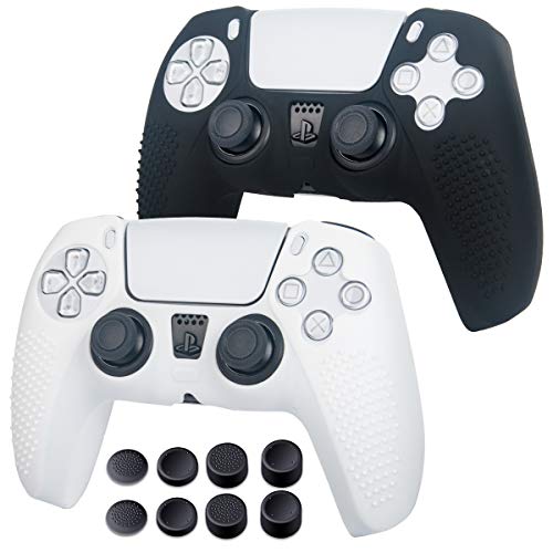 PS5 Controller Silicone Skins - Anti-Slip Thumb Grip Protector Skin Case Set for PlayStation5, PS5 Digital Edition - 2 Pack PS5 Controller Covers- 8 x PS5 Thumb Grips