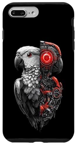 �ʔ����I�E�����{�b�g�������D�ƃT�C�{�[�O�I�E�����{�b�g Robot Parrot Lover Cyborg AI �X�}�z�P�[�X iPhone 7 Plus/8 Plus �p