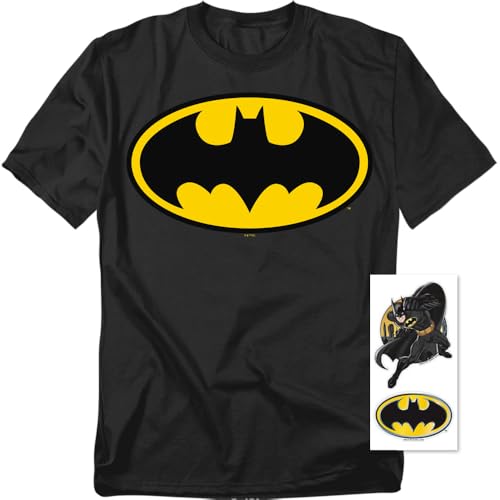 Batman Classic Logo T Shirt & Stickers3