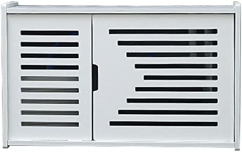 Irtyif Wifi Router Storage Boxes, PVC Router Storage Wall Shelf Wifi, Wall-Mounted Wifi Storage Box for Storage of Wires, Routers, TV Set-Top Boxes