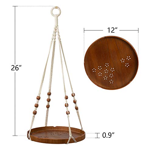 Timeyard Macrame Plant Hanger - Indoor Hanging Planter Shelf - Decorative Flower Pot Holder - Boho Bohemian Home Decor, In Box, For Succulents, Cacti, Small Plants #TOP3