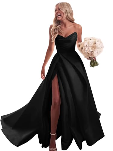 Schulterfreies Satin-Brautkleid Mit Schleppe...