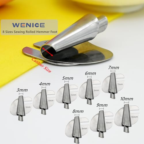 image for Sewing Rolled Hem Presser Foot for Sewing Machine,WENICE 8 Pieces Sewi