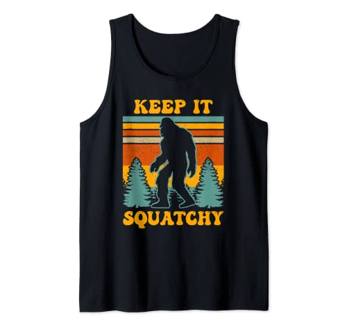Funny Keep It Squatchy Retro Bigfoot Sasquatch Regalo Camiseta sin Mangas
