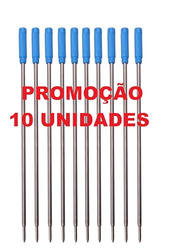 Carga Refil Cartucho de Tinta Compatível com Caneta Cross Crown Azul Média, 11,6cm, Conjunto de 10 U