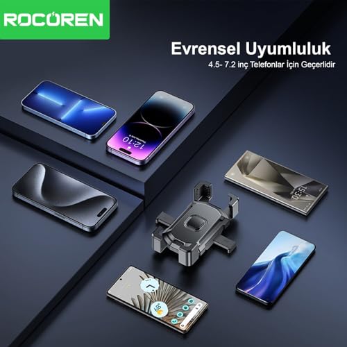 Rocoren 360° Ayarlanabilir Gidon Bağlantılı Bisiklet Motosiklet Telefon Tutucu