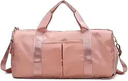 Bolsa de Academia Unissex Grande e Espaçosa Mala Fitness para Treino, Viagem e Trabalho Impermeável, Leve e Resistente, com Compartimento para Roupas e Calçados (Rosa)
