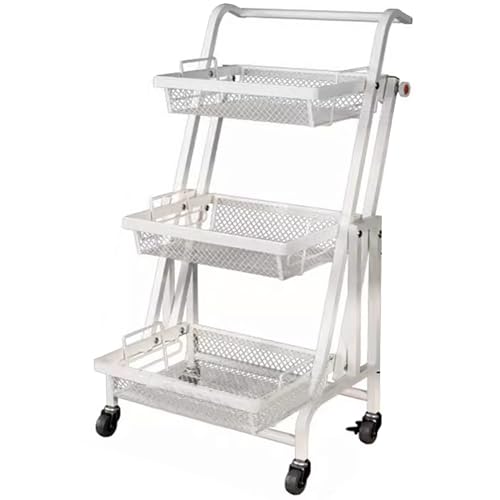 Carrito para aperitivos y frutas móvil: el estante de metal perfecto para el orden diario