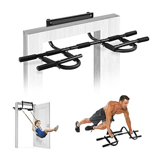 Zbzbml Heavy Duty Doorway Pull Up/Chin Up Bar For Home Gyms Home Exercise, Multifunctional Strength Training Pull Up Bar Fits Most Doorways,Manufactured From 1 Inch Diameter,1.5Mm Thick Steel Pipe And Thick Foam Handgrip,Black #TOP22