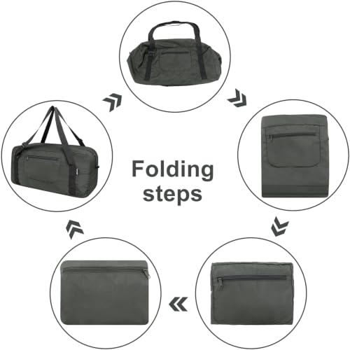 Image of HOLYLUCK Foldable Travel Duffel Bag For Women & Men Luggage Great for Gym - Large Dark Grey