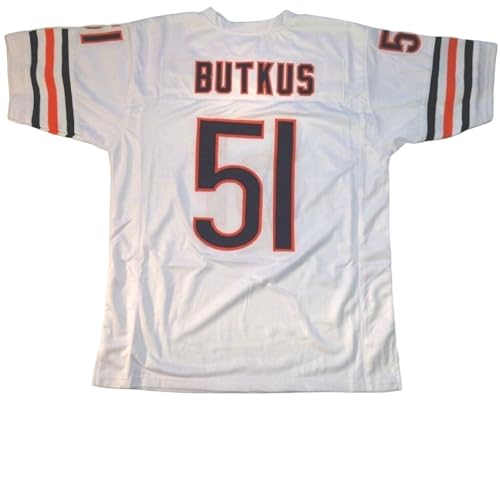 Generic Dick Butkus White Jersey Stitched Custom Football New No Brand/Logos (US, Alpha, Large, Regular, Regular, White)