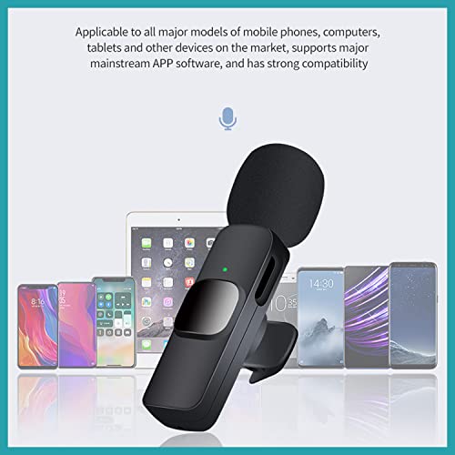 Image of Professional Grade K8 Wireless Microphone for Type C Mobile and iPhone Wireless Microphone for Voice Recording YouTube ASMR Interview and Live Video Recording (Black, 1 Set)