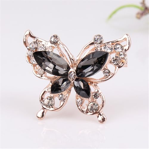Image of coadipress Butterfly Brooch Pins Chic Romantic Elegant Rhinestone Crystal Insect Brooch Pin Women Corsage Scarf Shawl Clothing Accessories Wedding Party Banquet