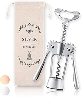 Unibloom Rose Gold Wine Opener - High End Wine Bottle Opener Corkscrew in Linen Pouch - Premium Manual Corkscrews for All Wine, Prosecco & Beer Bottles - Safe Ergonomic Winged Design - Fancy Gift Set
