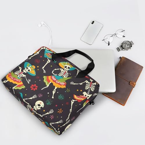 Funda maletín para laptop diseño calaveras Día de Muertos 13-15.6 pulg miniatura 7