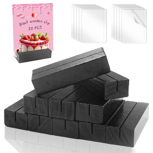 GZqiancang 10 Pezzi Portacarte in Legno di Faggio,Segnaposto Legno con 10 Pezzi Pannelli Acrilici Trasparenti per Ristoranti Matrimoni Banchetti Feste Celebrazioni