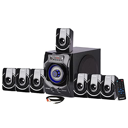 Image of Vemax Venus 7.1 Bluetooth Multimedia Home Theater System with FM, AUX, USB, Bass & Treble Control (Black)