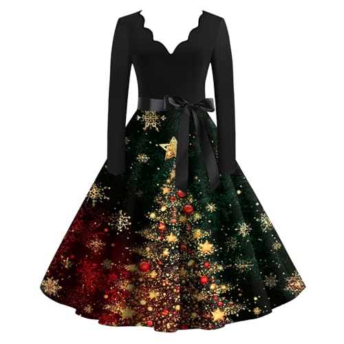 Sexy Weihnachtsfrau Kostüm Linie A-Linie Geschenke Midi Cocktailkleider Damen Weihnachtskleid Sexy Damen Weihnachtsfrau Kariert Frauen A-Rot M