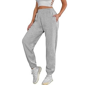 heekpek Jogginghose Damen Baumwolle Wärme Sporthose Damen Lang Sweatpants Lässige Lose Dick Freizeithose Damen Warme Hose für Winter