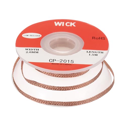 Image of MECCANIXITY Solder Wick Braid No-Clean Desoldering Wick Braid 0.08 Inch Width 5 Feet Length for Remove the Solder Electrical Components 1 Pack