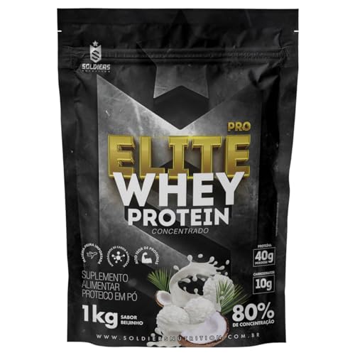 Elite Pro Whey Protein Concentrado 80% - Sabor Beijinho - 1kg - Soldiers Nutrition