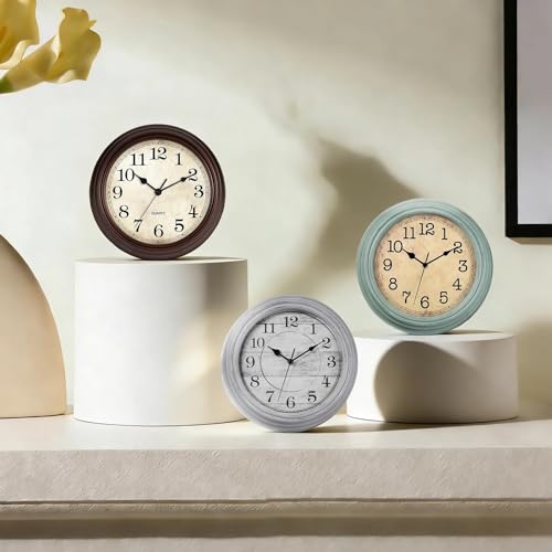 Image of 12 Inch Wall Clock, Silent Non-Ticking Decorative Battery Operated Easy to Read for Kitchen Living Room, Bathroom, Bedroom, Office