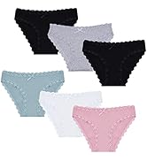 Paquete De 6 Bragas De Encaje Para Mujer, De Algodón, Cintura Baja, Con Encaje Brasileño, Tallas S-XL, 60074