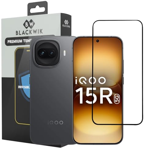 Image of Blackwik Premium Tempered Glass Screen Protector for IQOO 15R (Pack of 1) with Edge-To-Edge Protector Coverage | Easy Installation Kit (Black)