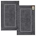 Produktbild Lavea® 2er Set Badematte 50x80 cm  Waschbare Badematten aus 100% Baumwolle, Frottierserie Elena, 800 g/m², extra saugstark und strapazierfähig  ideal für Badezimmer und Dusche  Anthrazit
