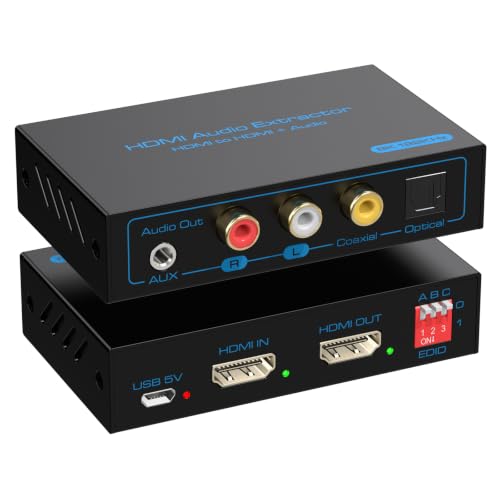 VPFET 8K HDMI 2.1 Audio Extractor 4K120Hz to Optical 3.5mm AUX L/R Stereo Adapter Splitter Converter Supports HDCP Digital DTS 5.1 PCM for PS4 PS5 Xbox