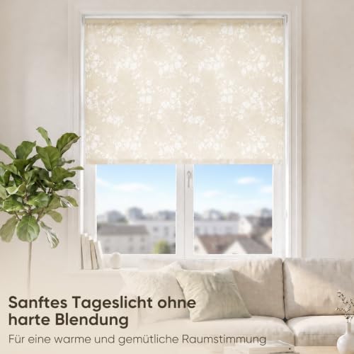 Sekey Lichtdurchlässig Rollo ohne Bohren Seitenzugrollo 95x150cm – Ansicht 4