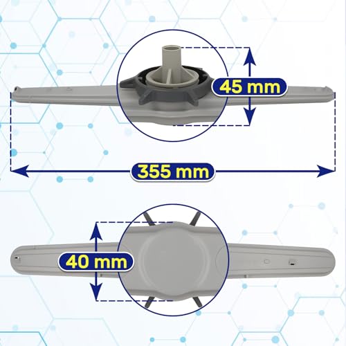 Oberer Sprüharm für Geschirrspüler Hat den Originalcode 1745300400 für Beko 481236068824 C00912514 für Whirlpool für Indesit für Ariston Spülmaschine - Garantie 10 Jahre - MONTERAL