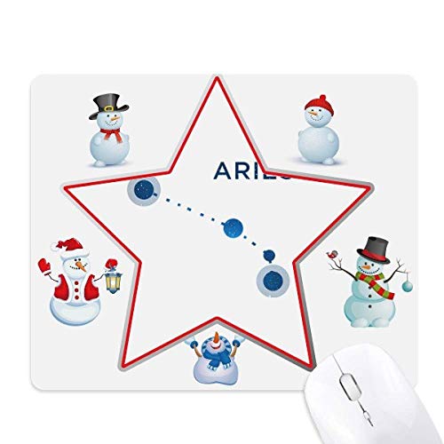 Tapis de souris Constellation Bélier et bonhomme de neige de Noël pour bureau chic