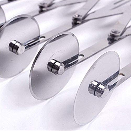Hxytech 5 Wheel Pastry Pizza Cutter, Expandable Stainless Steel Pastry Knife Baking Cutter Roller Cookie Dough Cutter Divider (Standard Design)