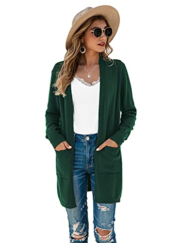 Image of TASAMO Cardigan Sweaters for Women Long Sleeve Open Front Casual Knit Fall Coat Oversized Soft Outwear with Pockets